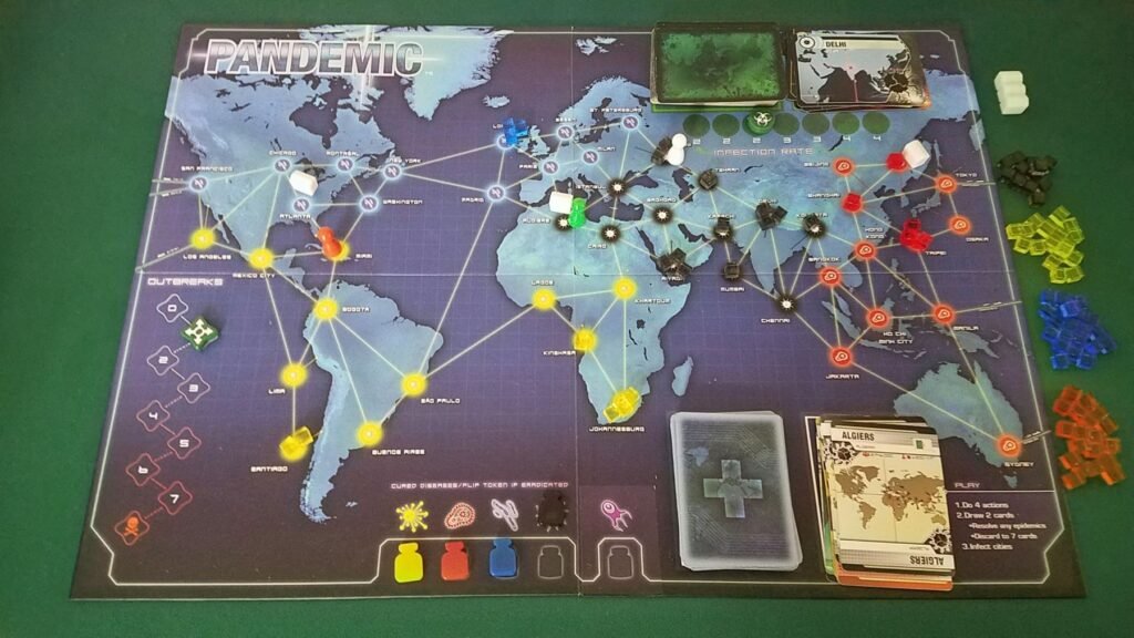 Pandemic board game review - middle of a three player game