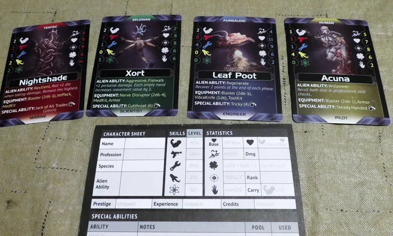 Battlestations Second Edition review - character cards