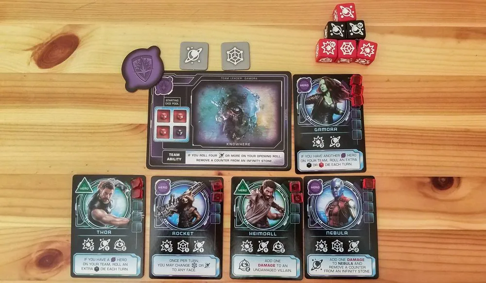 Thanos Rising review - team card, heroes, and dice