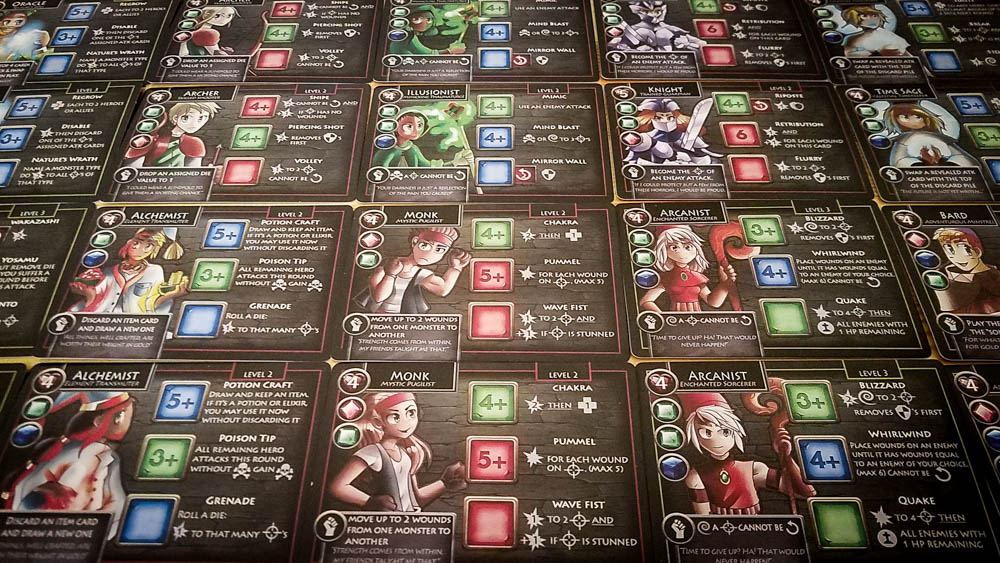 Diceborn Heroes review - class cards