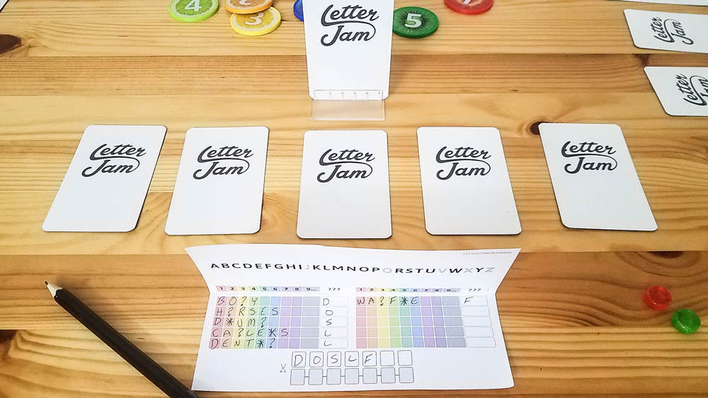 Letter Jam review - guessing sheet