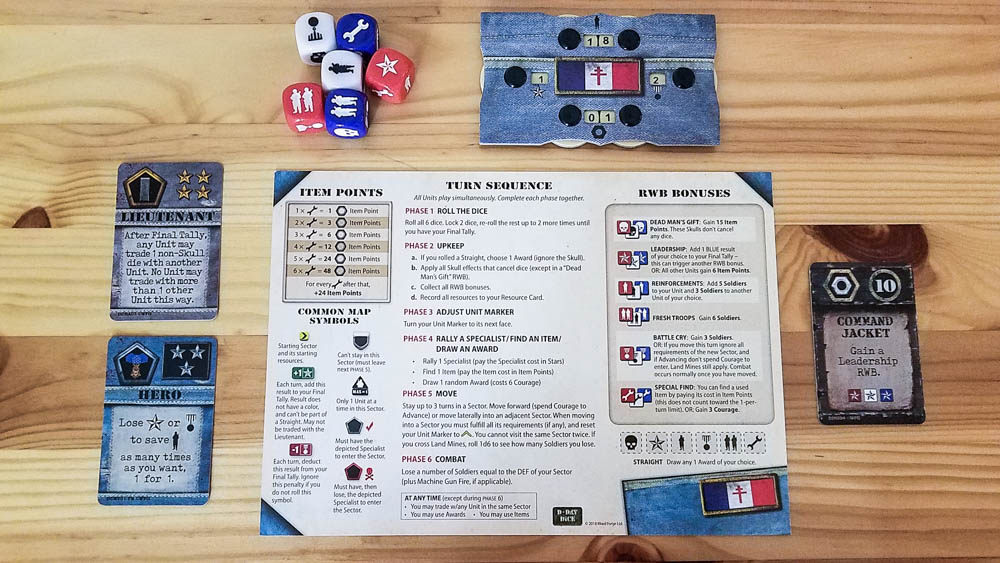D-Day Dice second edition review - player area