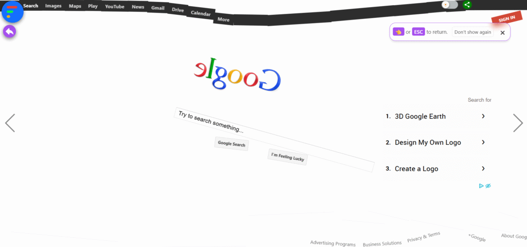 Google Float Easter Egg