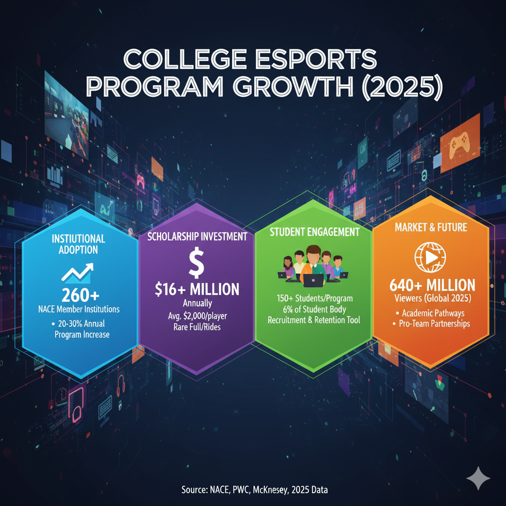 College esports program growth statistics