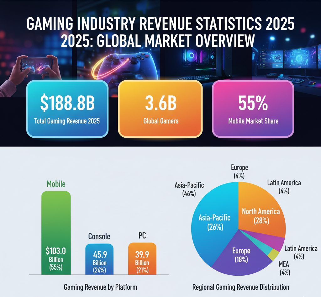 Gaming Industry Revenue Statistics 2025