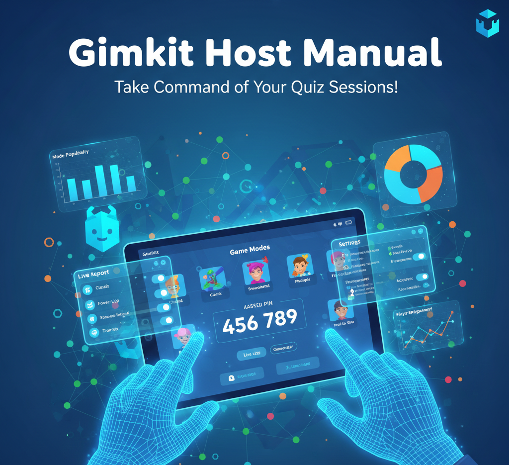 Gimkit host guide covering step-by-step setup, game mode selection, session settings, progress tracking, and troubleshooting tips.