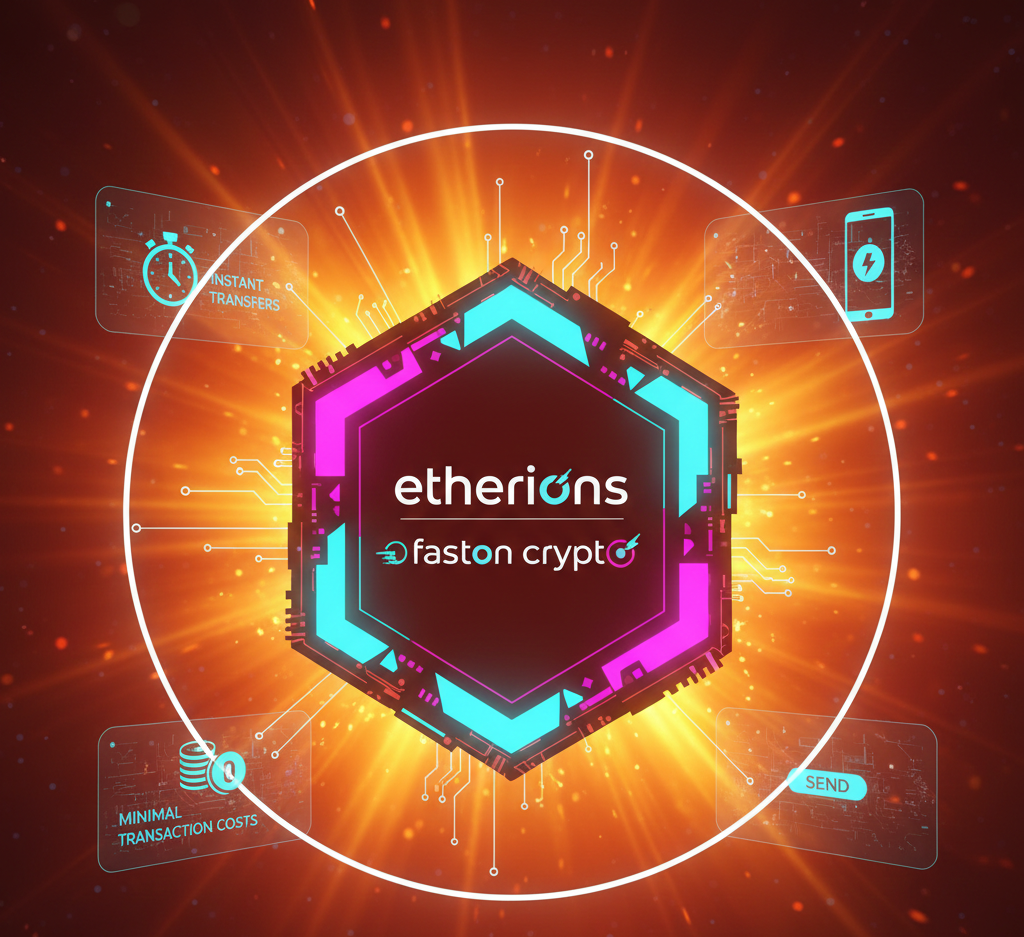 Etherions Faston Crypto guide covering claimed transaction speeds, tokenomics, NFT gaming features, and credibility verification indicators.
