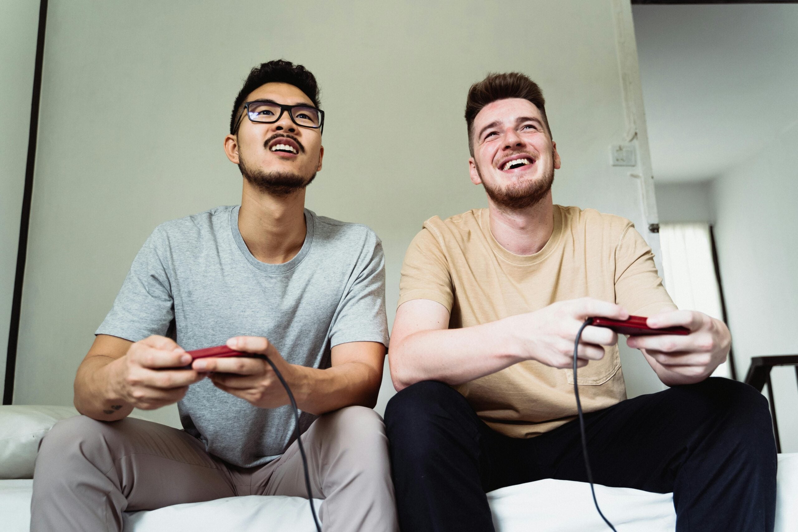 Two players focused during gameplay