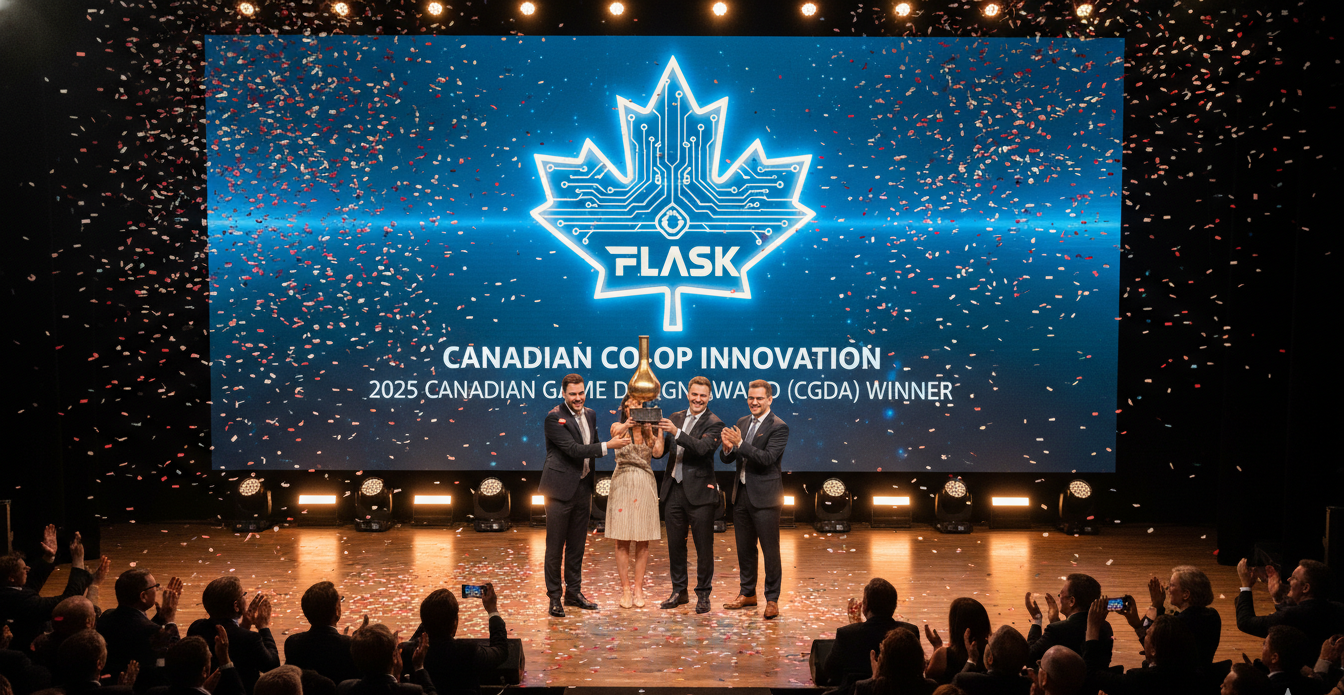 Canadian Co-op Innovation: Flask Wins the 2025 Canadian Game Design Award (CGDA)