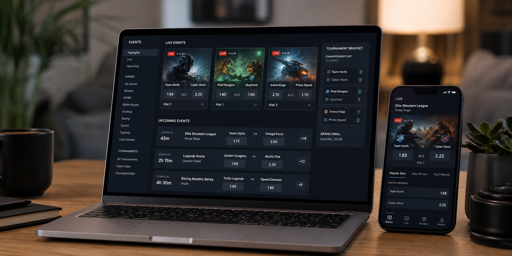 Online gaming events for betting audiences