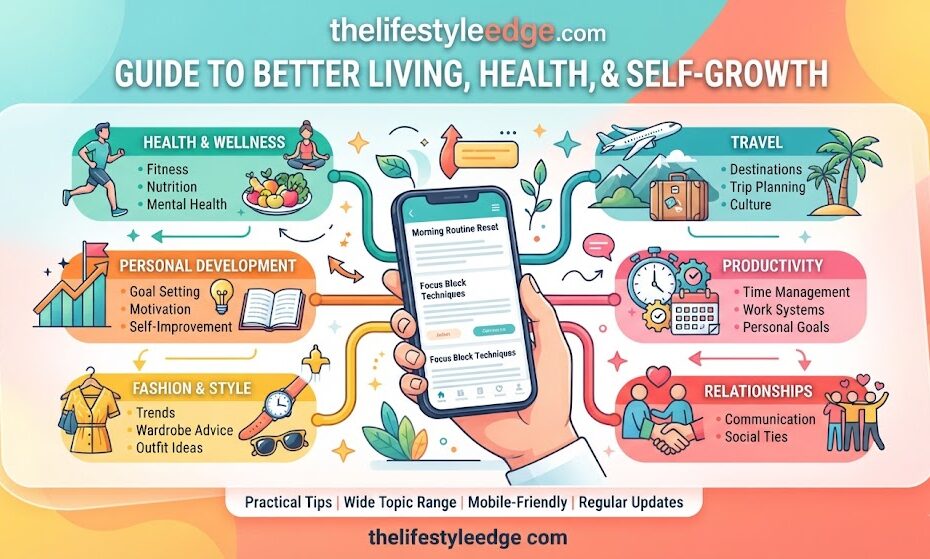 thelifestyleedge com covering health, personal growth, style, travel, productivity, and relationships.