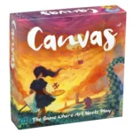 Canvas board game review covering its transparent card layering, rules, components, gameplay, scoring, player count, expansions, and similar games.