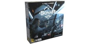 Captain Sonar board game review showing components, gameplay mechanics, crew roles, pros and cons, player count, and strategies.