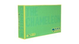 Chameleon board game review showing components, gameplay mechanics, rules, player count, pros and cons, and comparisons with similar party games.