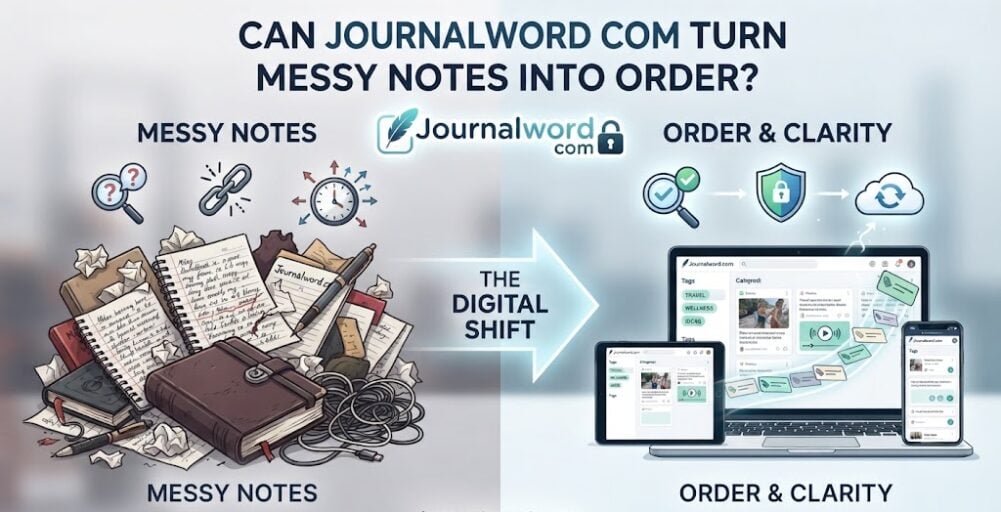 Journalword.com digital journaling platform for organizing personal notes and entries.